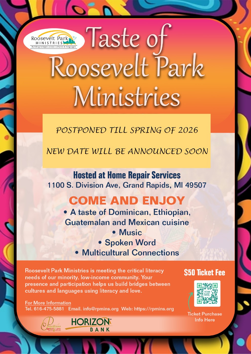 Taste of RPM flyer postponed