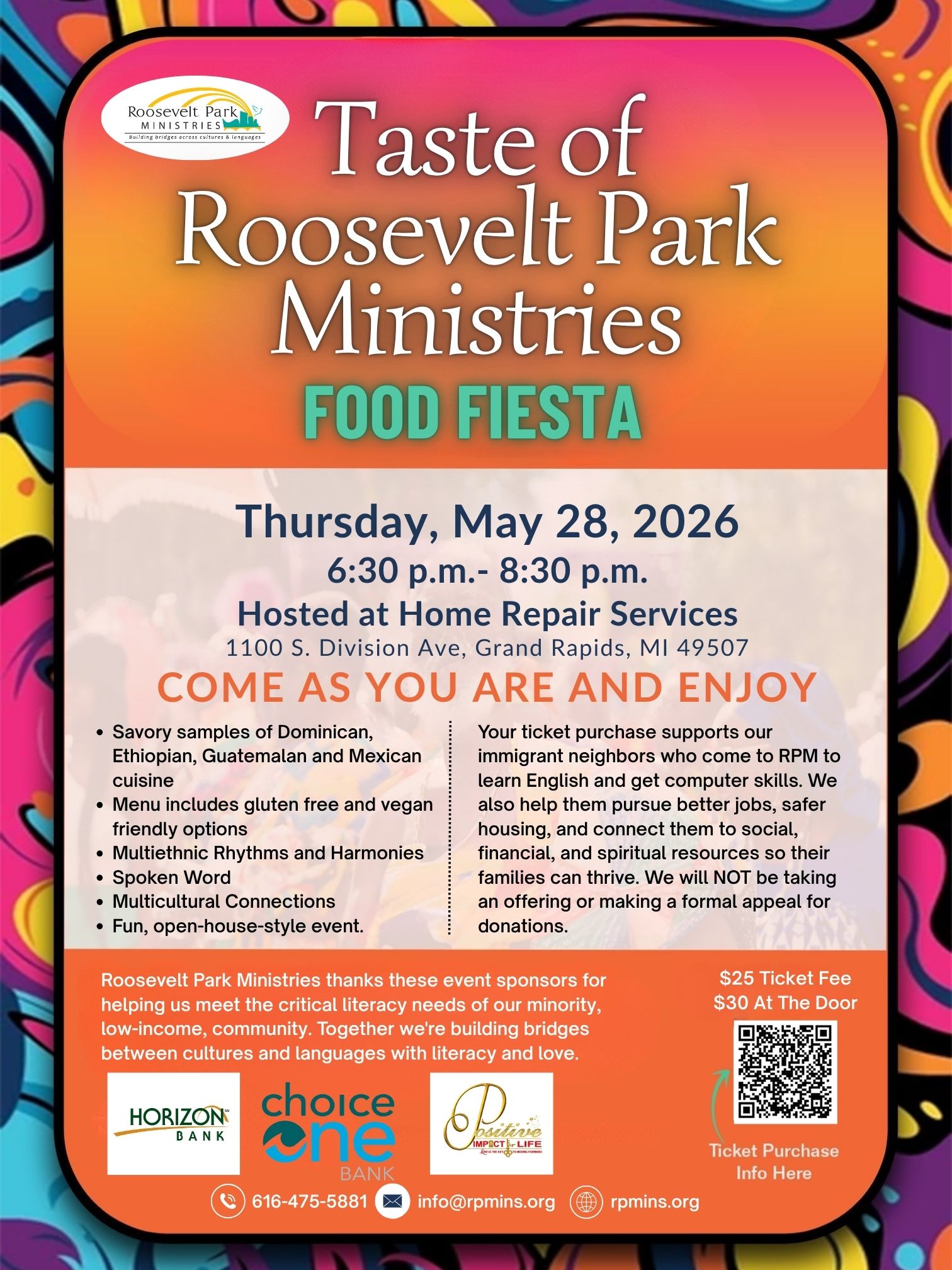 Taste of Roosevelt Park Poster 18x24 May 28 2026 Taste flyer